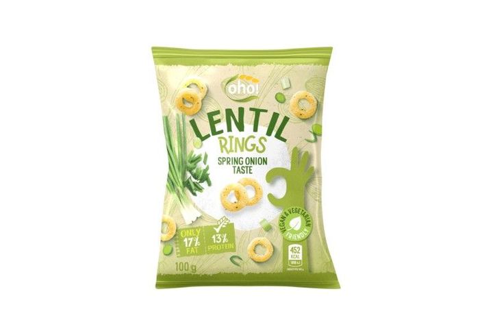 OHO lentil rings snacks with spring onion taste 100g