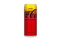 Coca-Cola Zero Cola and Lemon Flavor Energy-Free Carbonated Soft Drink with Sweeteners 330 ml