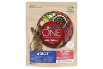 Purina One Mini/Small <10 kg Complete Pet Food for Adult Dogs Rich in Beef with Rice 800 g