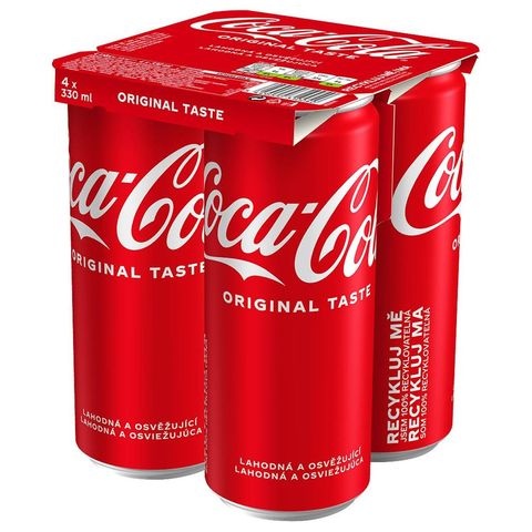 Coca-Cola Cola-Flavored Carbonated Soft Drink 4 x 330 ml