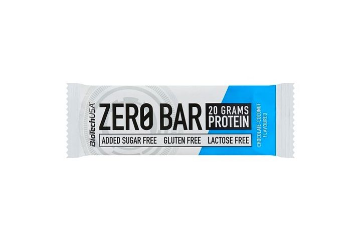 BioTechUSA Zero Bar Chocolate-Coconut Flavoured Protein Bar with High Protein Content 50 g