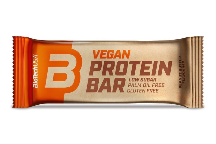 BioTechUSA Vegan Protein Bar with Peanut Butter Flavour and Sweetener 50 g