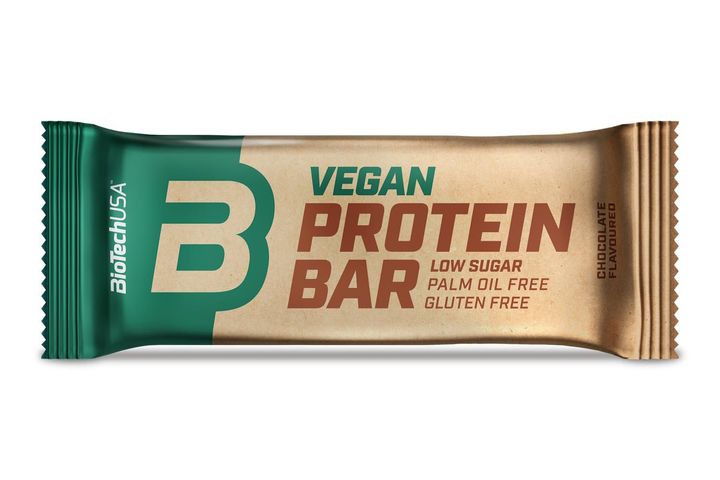 BioTechUSA Chocolate Flavoured Coated Vegan Protein Bar with Sweetener 50 g