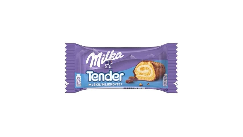 Milka Tender piskótatekercs tejes krémtöltelékkel tejcsokoládéval mártva 37 g