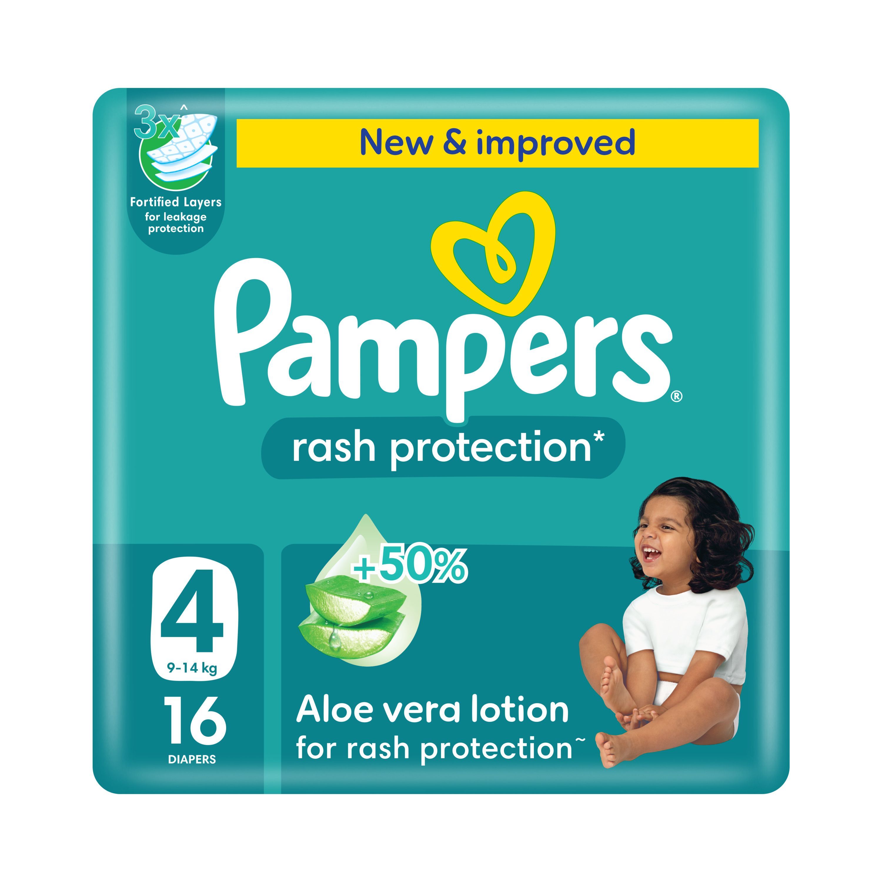 Buy Pampers Rash Protection Taped Diapers, Size 5, 11-16kg, +50% Aloe ...