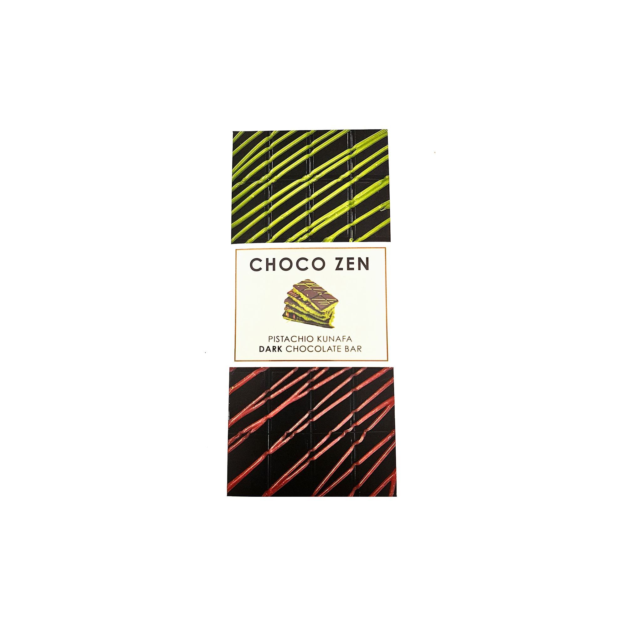 Buy Choco Zen Dark Pistachio Kunafa Chocolate Bar, 100g