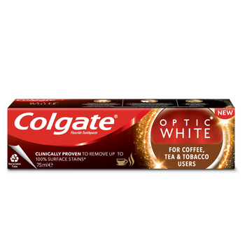 Colgate Optic White Coffee Tea & Tobacco Stains Toothpaste 75Ml