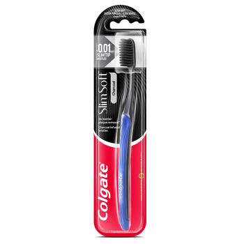 Colgate Slim Soft Charcoal Black Slim Bristles Toothbrush 1Piece
