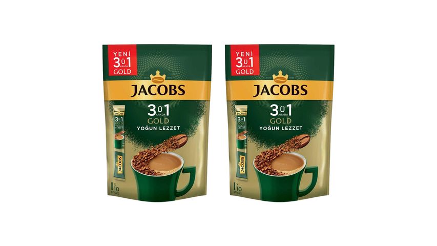 2x Jacobs 3'ü 1 Arada Gold Kahve Yoğun Lezzet Paketi