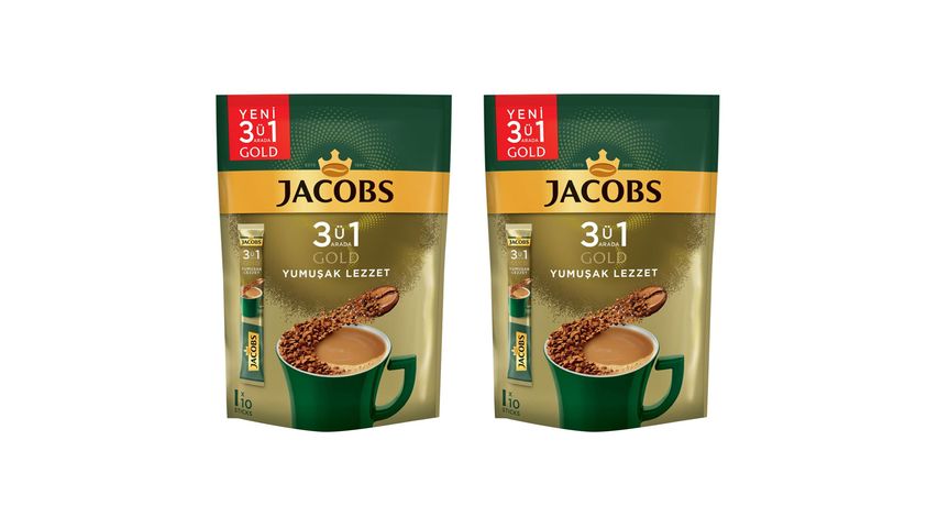 2x Jacobs Gold 3'u 1 Arada Gold Kahve Yumuşak Lezzet Paketi