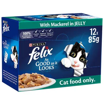 Purina Felix Adult with Mackerel in Jelly Pack 12x85g