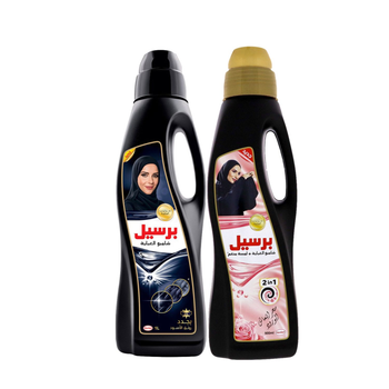 برسيل سائل غسيل العباية السوداء 1لتر + برسيل 2 في 1 ورد 900مل