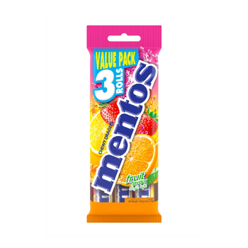 Mentos Chewy Candy Fruit Flavor Triple Pack 3Pcs x 37 g