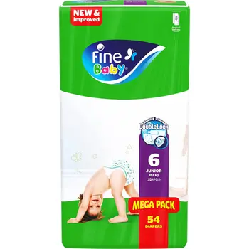 Fine Baby Diapers Doublelock Technology Size 6 Junior 16 Kg Mega Pack Of 54Diapers