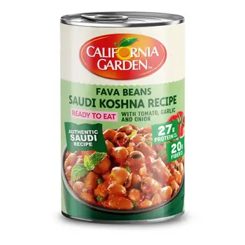 California garden Fava Foul Saudi Mixture Peeled With Tomatoes,garlic And Onions 450g