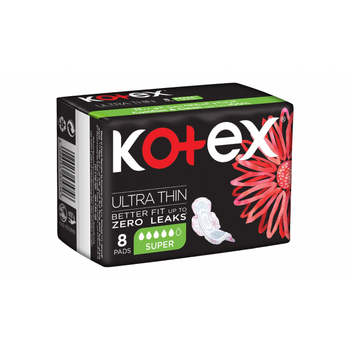 Kotex Ultra Thin Pads, Super Size Sanitary Pads with Wings,  Sanitary Pads 8Pieces