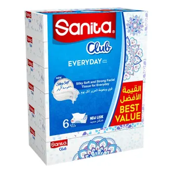 Sanita Facial Tissue Club 2Ply 6×76Sheets
