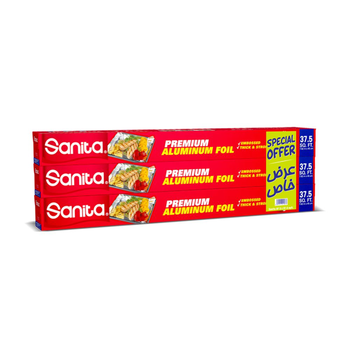 Sanita Aluminium Foil 37.5 3 Rolls