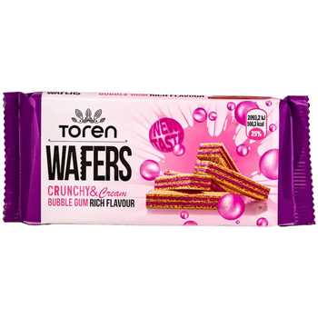 Toren Premium Wafers Bubble Gum Rich Flavour Crispy Wafers 55g
