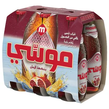 موسّي مشروب شعير خالي من الكحول بنكهة الرمان 330 مل × 6عبوات