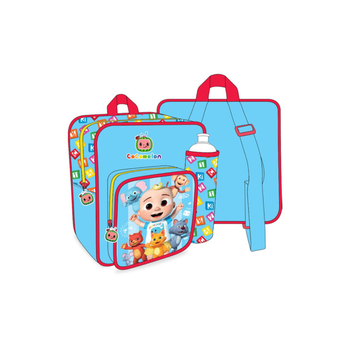 Cocomelon School Backpack With Water Bottle And Lunch Box Blue 11inch 3Piece