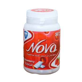 Nova Jar Chewing Gum Strawberry 50 pcs