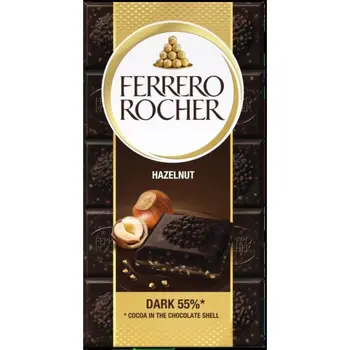 Ferrero Rocher Hazelnut 55% Dark Chocolate Tablet 90 gm