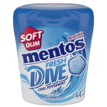 Mentos Fresh Dive Peppermint Gums Bottle 44 pcs 88gm