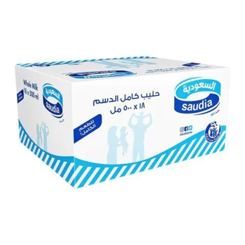 السعودية حليب كامل الدسم 500 مل × 18 حبة