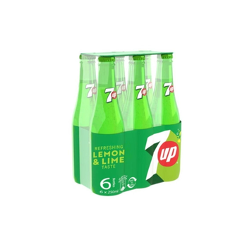 7Up Carbonated Soft Drinkglass Bottle 6 × 250Ml