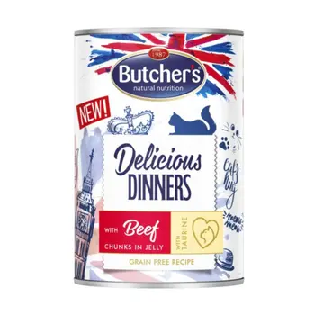Butcher's Delicious Dinners Cat with beef chunks in Jelly 400g