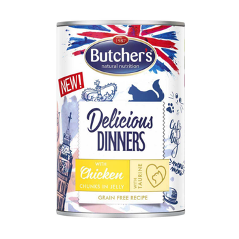 Butcher's Delicious Dinners Cat with chicken chunks in Jelly 400g