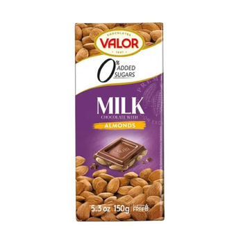 Valor Choco No Suger Added Milk Almond 150g