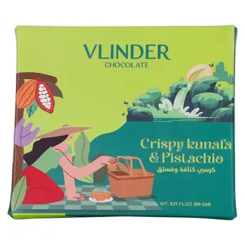 Vlinder Crispy Kunafa & Pistachio Chocolate Bar 90g