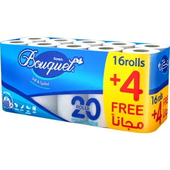 سانيتا بوكيه ورق حمام 200 ورقة 16 + 4 لفائف مجانا