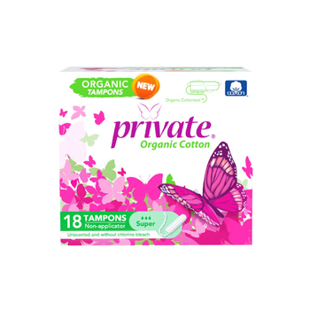 Private organic Tampon without applicator Super 18