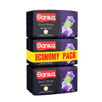 Sanita Bar Soap Black Orchid Eco Pack 125g x 6
