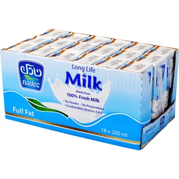 Nadec  Full Fat Uht Milk 18 ×200Ml