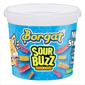 Borgat Sour Buzz Assorted Mini Sticks Tubs 150g