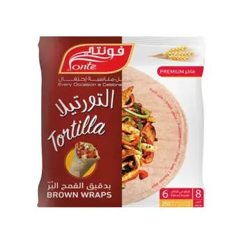 Fonte Tortilla Brown Wraps Bread 6×250g