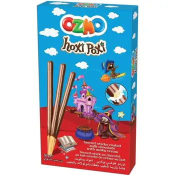 Ozmo Hoxi Poxi Biscuit Sticks Coated Milk Chocolate With Milky Cream 36G