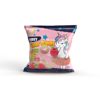 Kidzy Vegan Raspberry Sour Rings 25 G