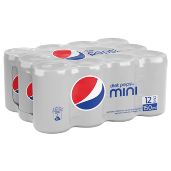 Pepsi Diet Mini Soft Drink Pack 12× 150ml