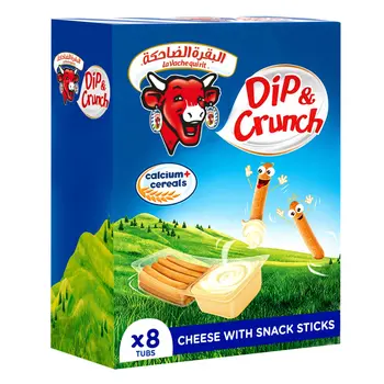 La Vache Qui Rit Dip & Crunch Cheese and Breadstick Snack 8pieces