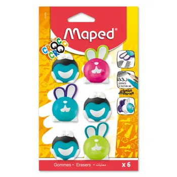 Maped - Croc Croc Bunny Eraser 6 Pcs