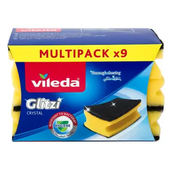 Vileda Glitzi Crystal Dishwashing Sponge  9Pieces