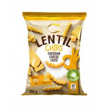 OHO Lentil Chip With Cheddar Cheese Taste 100g