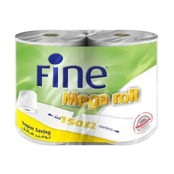 Fine Kitchen Paper Towel Mega Roll 150X1 Ply 2 Pcs