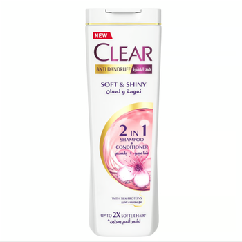 Clear Women's Anti-Dandruff 2in 1 Shampoo + Conditioner Soft & Shiny 200 ml