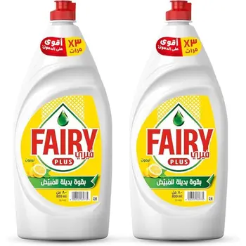 Fairy Plus Lemon Dishwashing Liquid Soap, With Alternative Power To Bleach, 2x800ml
